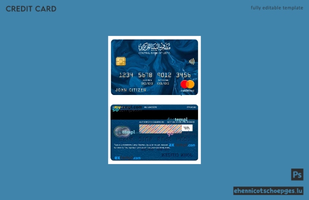 Beispielvorschau für eine Mastercard der libyschen Zentralbank